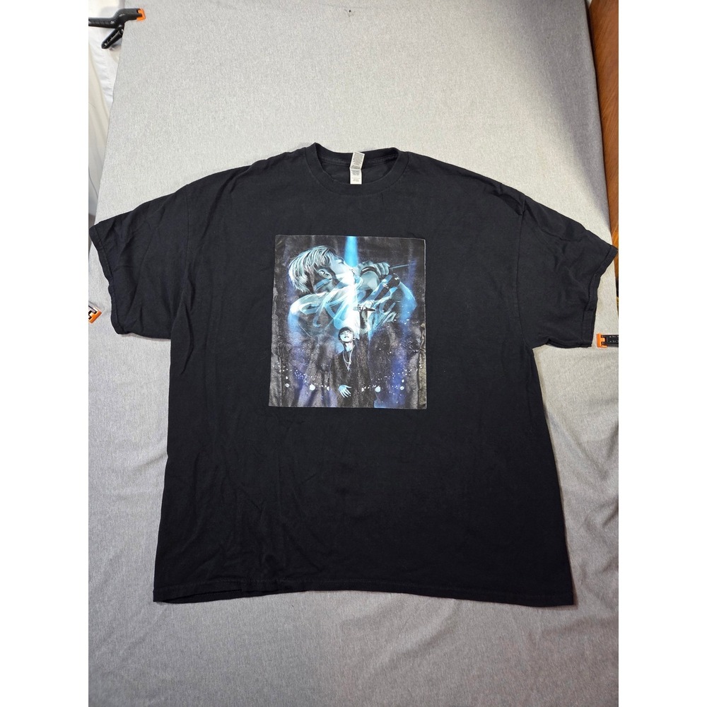 Gildan RM BTS K-Pop Graphic T-Shirt Mens 2XL Black Heavy Cotton Kim Nam-joon Tee